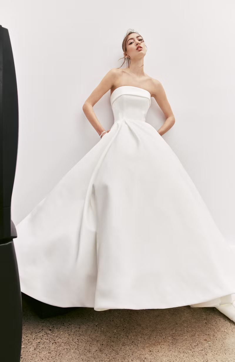 Maci - This timeless matte satin ballgown exudes classic elegance with a modern touch